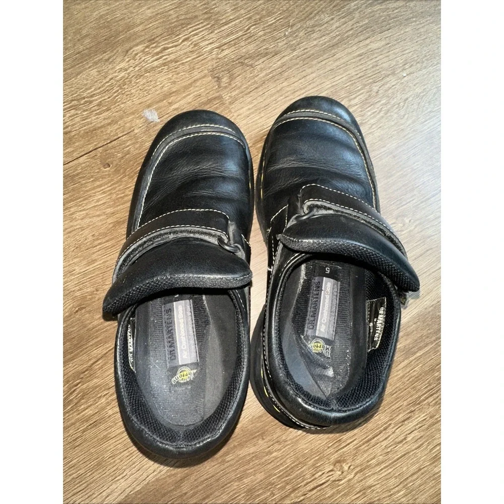 Dr Martens‎ Women's US 7 UK 5 Monk Strap Black Leather Platform Shoes Vintage